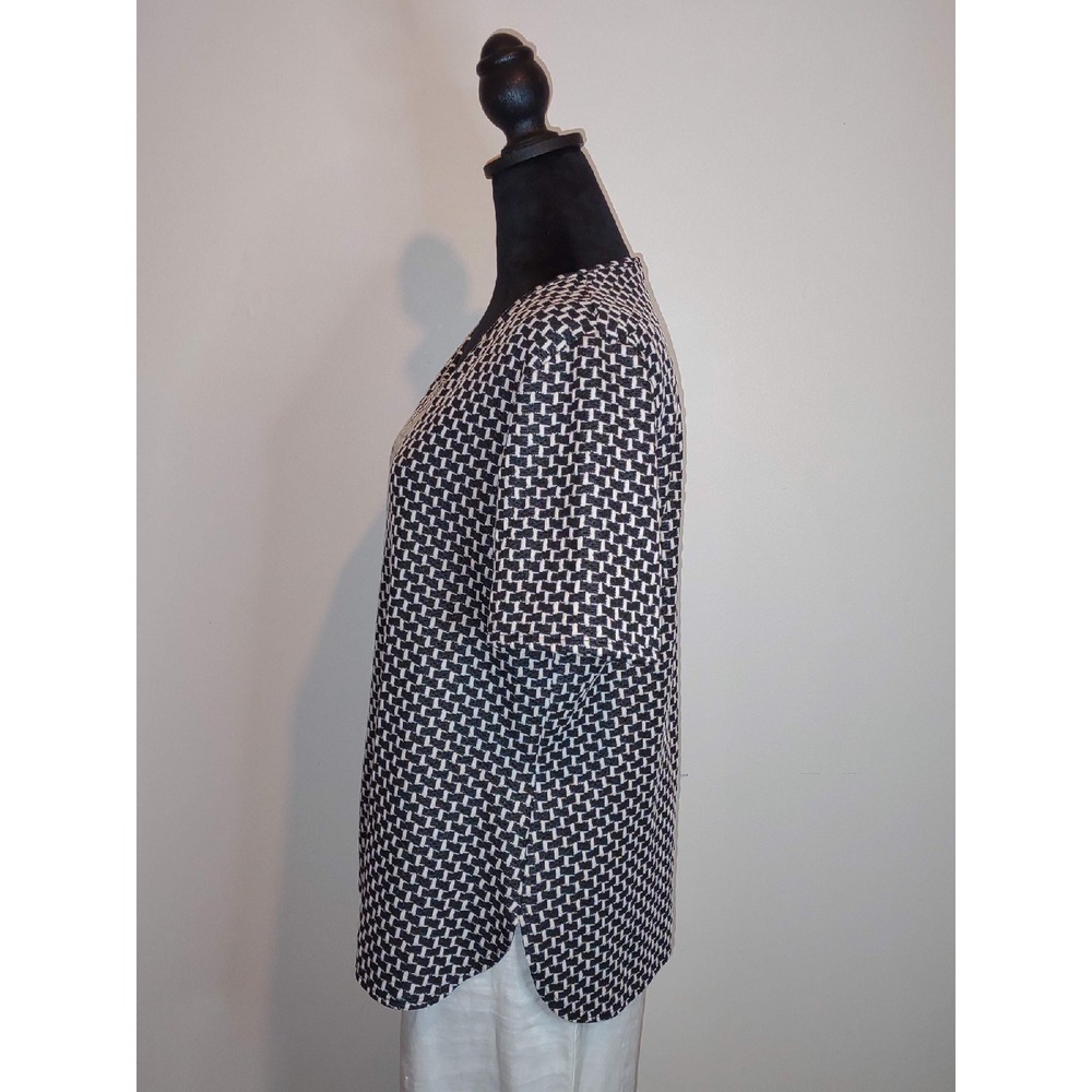Vintage Style Knit Top Woven Texture Short Sleeve Career Work Casual - Large - Picture 2 of 10